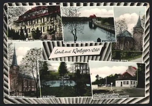 AK Roetgen /Eifel, St. Elisabeth-Kloster, Dreijägerbach Talsperre, Evangelische und Katholische Kirche, Am Weiher
