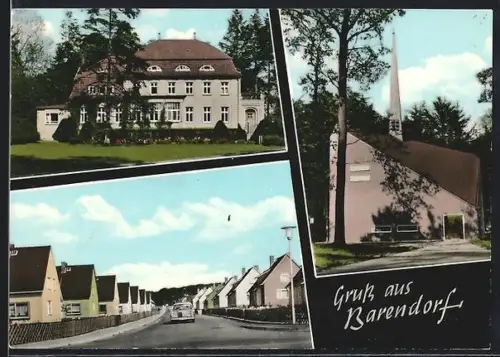 AK Barendorf, Herrenhaus, Kirche, Wohnsiedlung