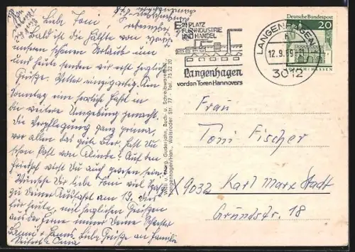 AK Langenhagen /Han., Rathaus, Flughafen, verschiedene Ortsansichten