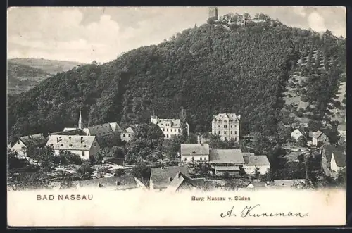 AK Bad Nassau, Burg Nassau von Süden