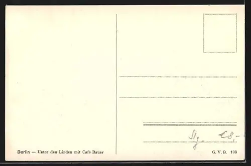 AK Berlin, Unter den Linden, Café Bauer