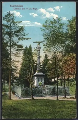 AK Saarbrücken, Denkmal des 77. Inf.-Regts