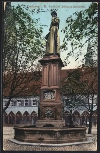 AK Freiburg i. B., Berthold Schwarz Denkmal