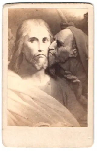 Fotografie Gemälde: Der Sündenkuss, Judas küsst Jesus zum Abschied