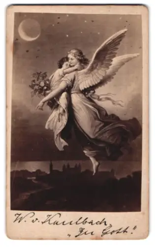 Fotografie Gemälde: zu Gott, nach W. v. Kaulbach