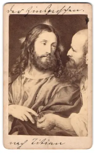 Fotografie Gemälde: Der Zinsgroschen, nach Titian