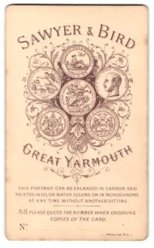 Fotografie Sawyer & Bird, Great Yarmouth, Verdienstmedaillen und Dienstleistungen des Fotografen
