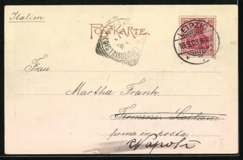 AK Leipzig, Blick in die Carl Tauchnitzerstrasse