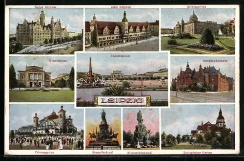 AK Leipzig, Zoologischer Garten, Palmengarten, Buchgewerbehaus