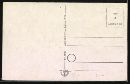 AK Leipzig, Fliegeraufnahme vom Opernplatz