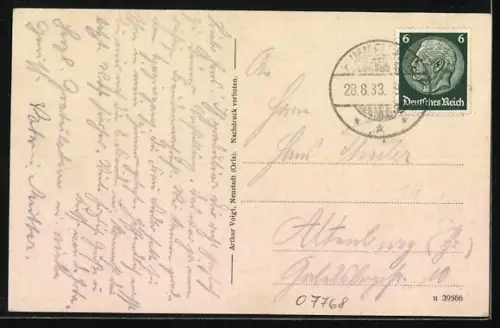 AK Hummelshain, Totalansicht mit Schloss