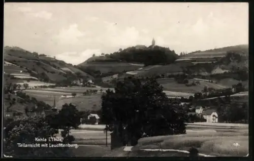 AK Kahla i. Thür., Teilansicht mit Leuchtenburg