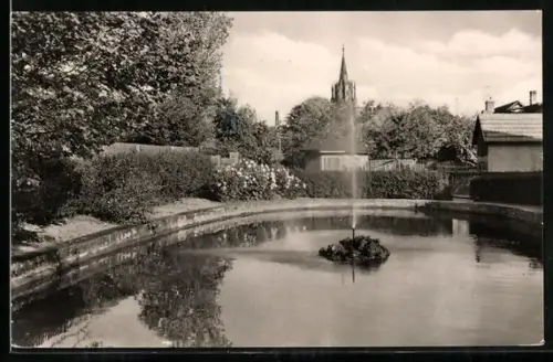 AK Königsee /Thür., Goldfischteich mit Fontaine