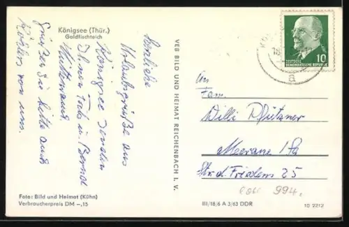 AK Königsee /Thür., Goldfischteich mit Fontaine