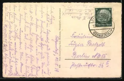 AK Sitzendorf i. Schwarzatal, Blick zum Bahnhof