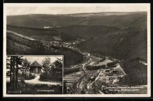 AK Sitzendorf im Schwarzatal, Hindenburgblick und Hindenburghütte