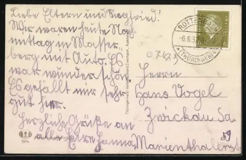 AK Sitzendorf im Schwarzatal, Hindenburgblick und Hindenburghütte