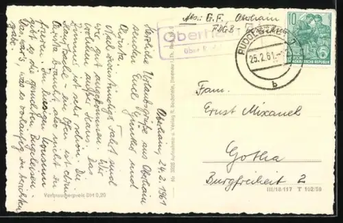 AK Oberhain, Kirche, Strassenpartie und Totalansicht