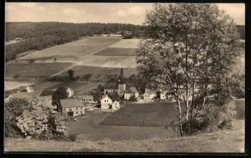 AK Remda /Thür., Blick auf den Ort vom Berg aus