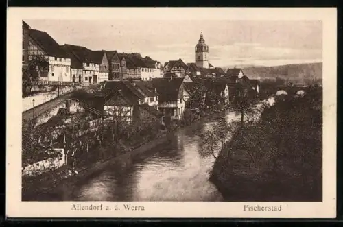 AK Allendorf /Werra, Fischerstad aus der Vogelschau
