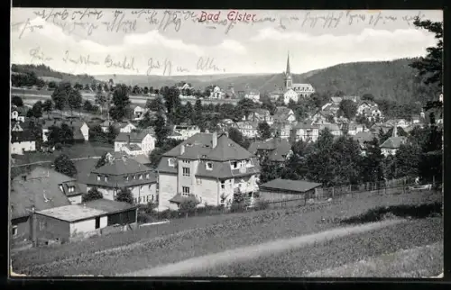 AK Bad Elster, Gesamtansicht aus der Vogelschau