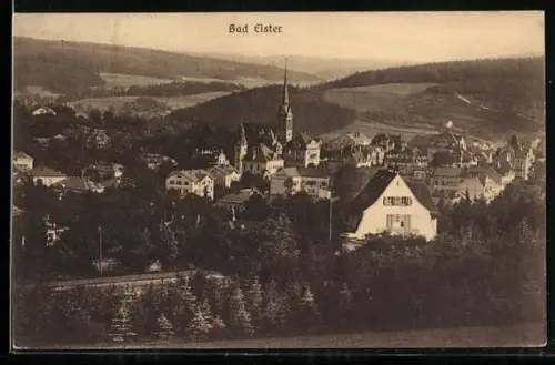 AK Bad Elster, Gesamtansicht aus der Vogelschau