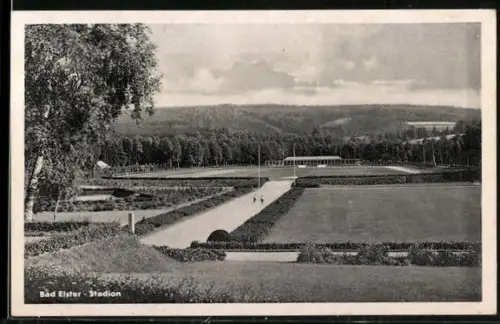 AK Bad Elster, Stadion aus der Vogelschau
