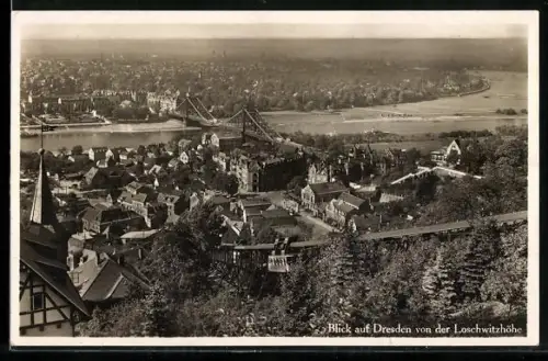 AK Dresden, Stadtansicht von der Loschwitzhöhe