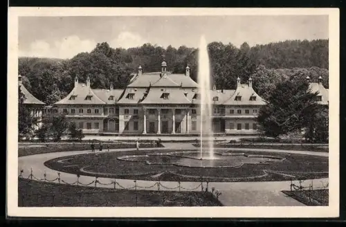 AK Dresden-Pillnitz, Schloss mit Fontaine