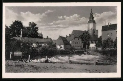 AK Döbeln, Nikolaikirche mit Schlossbergschule