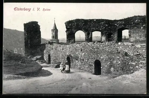 AK Elsterberg i. V., Blick zur Ruine
