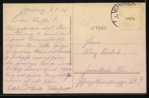 AK Elsterberg i. V., Blick zur Ruine