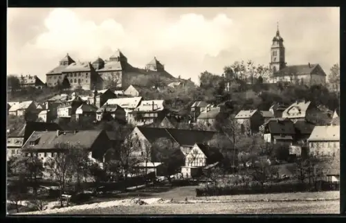 AK Augustusburg /Erzgeb., Teilansicht mit Kirche
