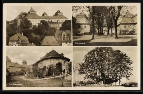 AK Augustusburg i. Erzgeb., Schloss, Schlosshof, Brunnenhaus