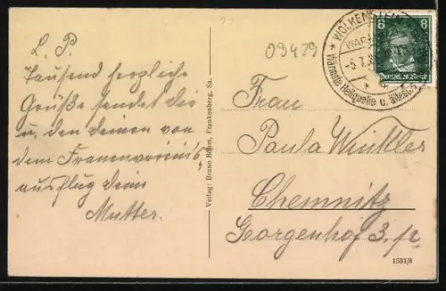 AK Wolkenstein /Erzgeb., Fachwerkaus und Partie in der Altstadt