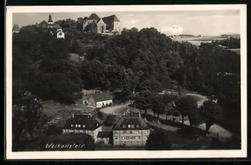 AK Wolkenstein, Gesamtansicht aus der Vogelschau