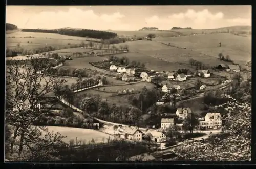 AK Schönbrunn /Zschopau, Gesamtansicht aus der Vogelschau
