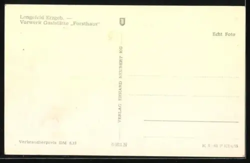 AK Lengefeld im Erzgebirge, am Vorwerk Gaststätte Forsthaus