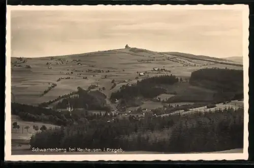 AK Schwartenberg bei Neuhausen, Ortsansicht aus der Vogelschau
