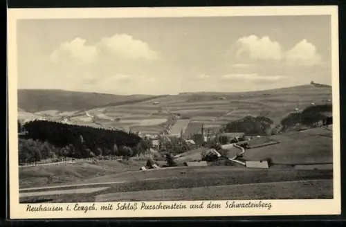 AK Neuhausen i. Erzgeb., Schloss Purschenstein und Schwartenberg