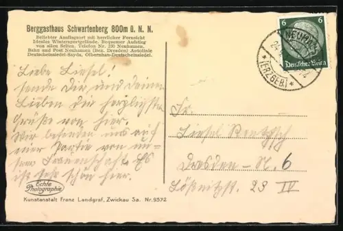 AK Seiffen / Erzgeb., Ortsansicht mit Schwartenberg