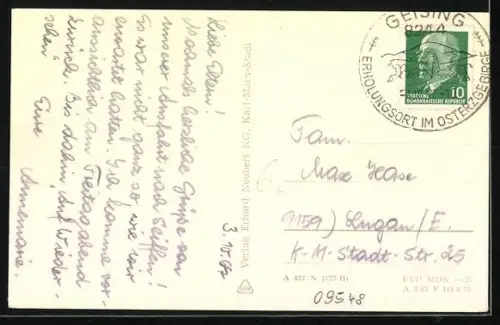 AK Seiffen /Erzgeb., Freibad, Ortsansicht und Wegweiser