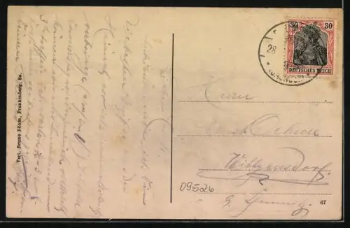 AK Blumenau /Sa., Partie aus dem Oberdorf