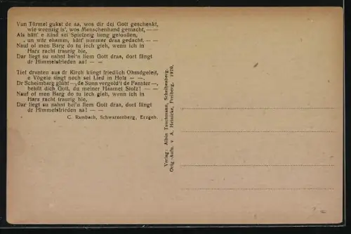 AK Scheibenberg i. Erzbeg., Ortsansicht aus der Vogelschau