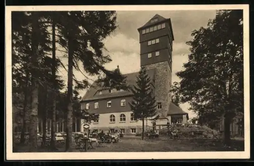 AK Oberwiesenthal, Unterkunftshaus auf dem Bärenstein