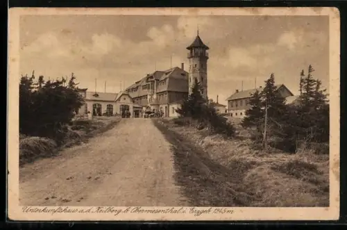AK Oberwiesenthal i. Erzgeb., Unterkunftshaus a. d. Keilberg