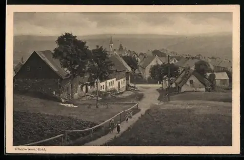AK Oberwiesenthal, Teilansicht der Ortschaft