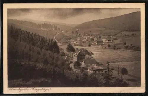 AK Schmalzgrube /Erzgeb., Gesamtansicht mit Talblick