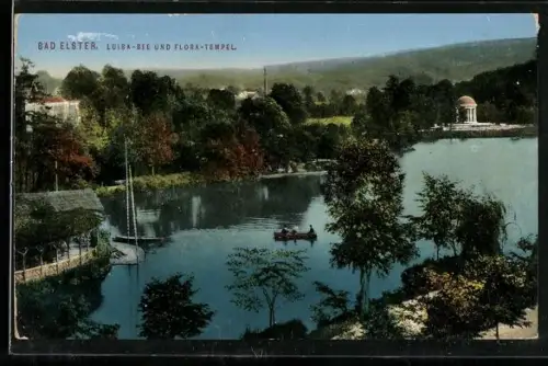 AK Bad Elster, Luisa-See und Flora-Tempel