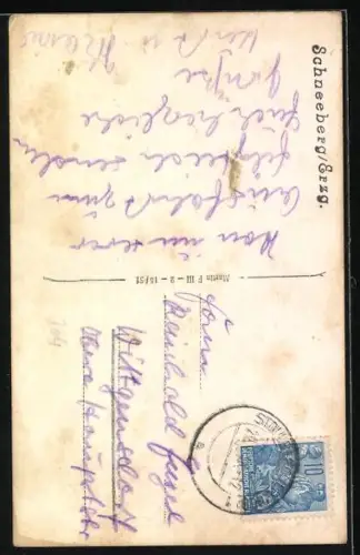 AK Schneeberg /Erzgeb., Totalansicht mit Kirche